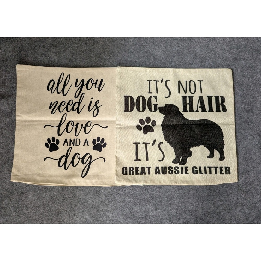 Set Of 2 Dog  Pillow Cases Sham  Puppy 17x17